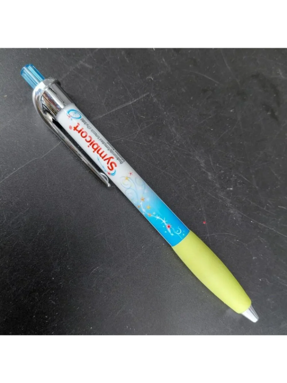 Symbicort Ballpoint Pen Blue Ink Chrome Trim Green Grip Promo Click Top